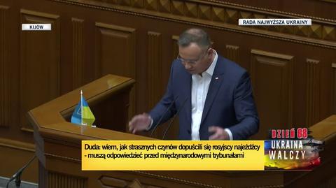 Duda: to paradoks, że tak wielkie zło, które wyrządzają na Ukrainie najeźdźcy wyzwoliło z drugiej strony tak wielkie dobro 