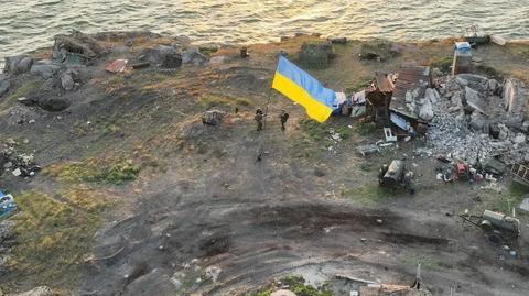 Ukraińska flaga na Wyspie Węży 