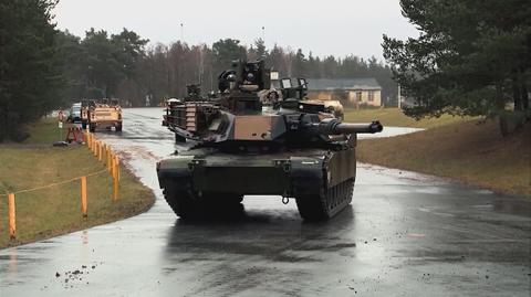Amerykańskie czołgi Abrams na poligonie w Niemczech