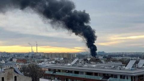 Pożar w centrum Łodzi. Czarny dym był widoczny z kilku kilometrów