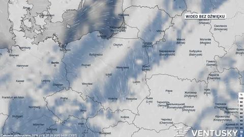 Prognozowane zachmurzenie na noc ze środy na czwartek