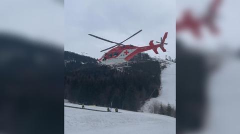 18-latek na nartach złamał nogę. Obrażenia były tak poważne, że przyleciał po niego śmigłowiec