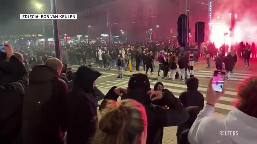 Protest przeciwko obostrzeniom i zamieszki w Rotterdamie