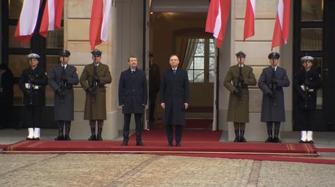 Król Danii Fryderyk X na spotkaniu z prezydentem Andrzejem Dudą