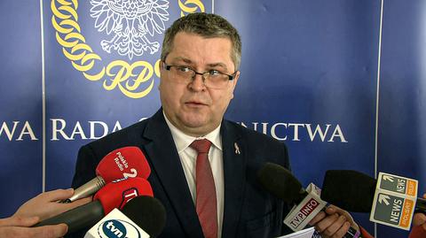 Sędzia Jarosław Dudzicz przedstawia stanowisko KRS w sprawie uchwały Sądu Najwyższego