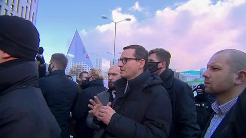 Wymiana zdań między premierem Mateuszem Morawieckim a protestującymi górnikami w Katowicach