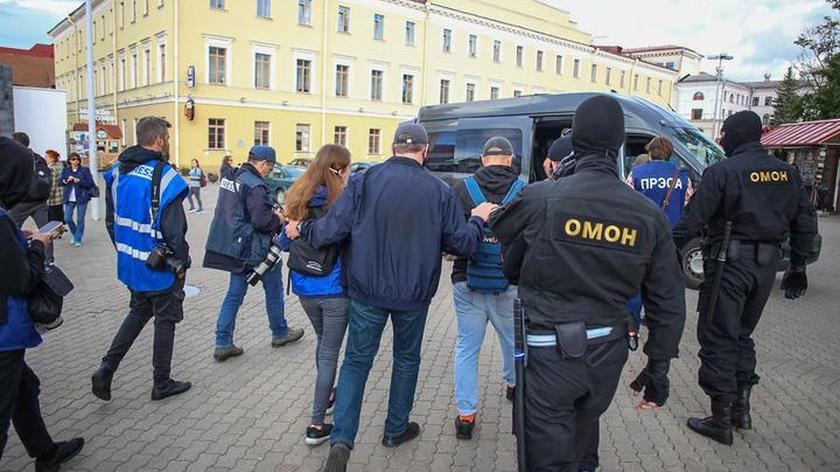 Dziennikarze zatrzymani w Mińsku