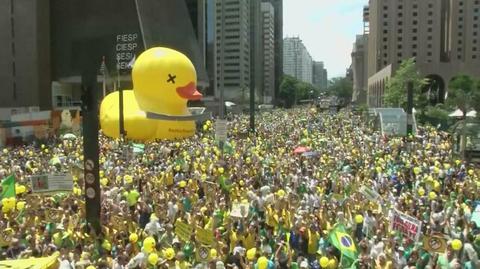 Demonstracje przeciwników prezydent Dilmy Rousseff 
