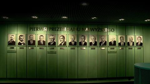 Wszyscy pierwsi prezesi Sądu Najwyższego. Według zarządzenia Zaradkiewicza sześć portretów zostało usuniętych