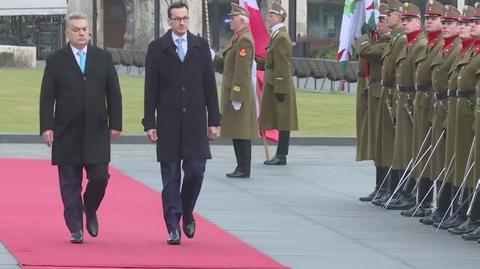 Powitanie premiera Mateusza Morawieckiego w Budapeszcie
