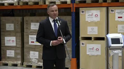 Prezydent Andrzej Duda: 21 ciężarówek, 127 ton sprzętu medycznego trafiło na Ukrainę