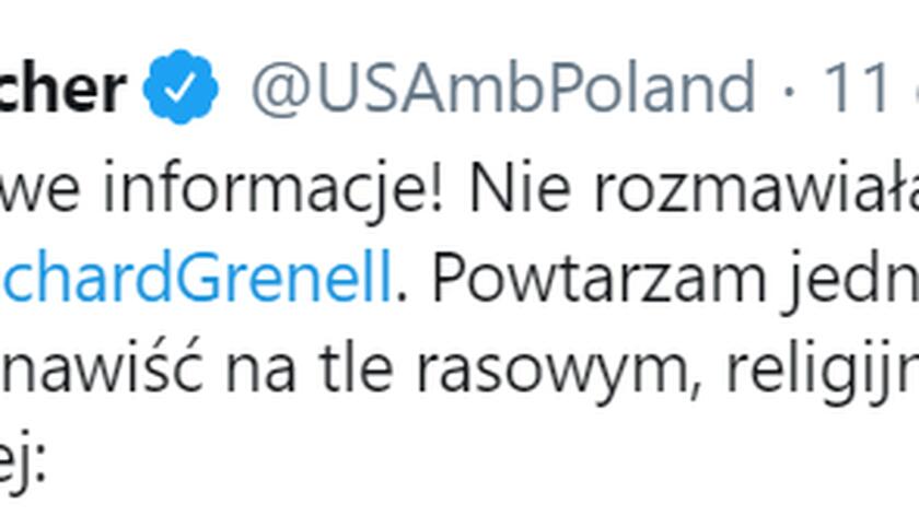 Ambasador Mosbacher: nie rozmawiałam o tym z prezydentem Andrzej Dudą