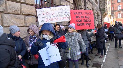 Strajk sektora opieki socjalnej w Legnicy (28.02.2023)