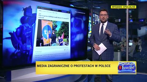 Zagraniczne agencje o protestach w obronie TVN i wolności mediów w Polsce