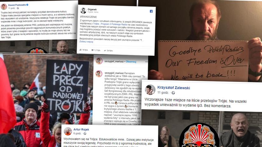 Reakcje artystów na unieważnienie notowania Listy Przebojów Trójki z utworem Kazika Staszewskiego