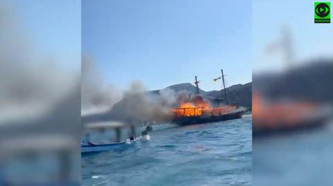 Pożar statku na Rodos	