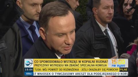 Prezydent Duda o tragedii w kopalni w Polkowicach