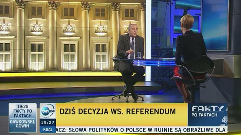 "Decyzja o wpisaniu referendum w datę wyborów byłaby polityczna"