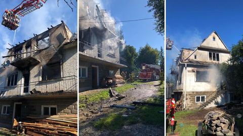 Pożar domu w Głogoczowie. Strażacy znaleźli ciało kobiety