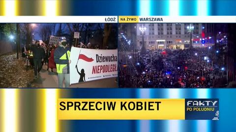 Protest w Łodzi 28 listopada. Relacja reportera TVN24