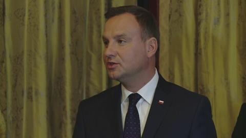 Andrzej Duda w czasie spotkania w ambasadzie w Londynie 