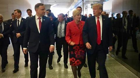 Krótkie spotkanie Andrzeja Dudy i Donalda Trumpa