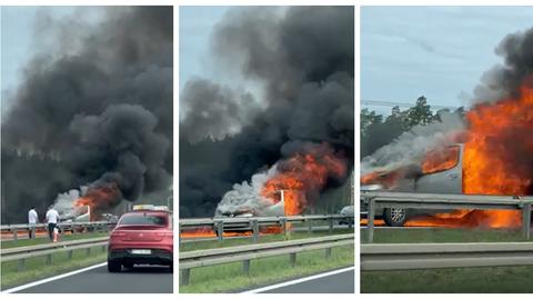 Pożar samochodu dostawczego na S3