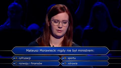 Pytanie w "Milionerach" za 2 tysiące złotych o Mateusza Morawieckiego
