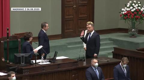 Prezydent Andrzej Duda w sierpniu 2020 roku został zaprzysiężony na drugą kadencję 