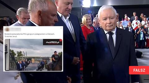 Kaczyński wychodzi ze spotkania w Kórniku, ale nie można go zobaczyć. Przez policyjne konie