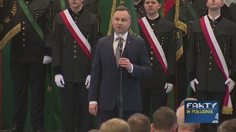 Andrzej Duda podczas obchodów Barbórki w Brzeszczach