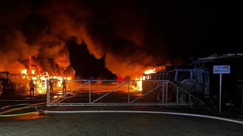 Pożar ciężarówek w Osiecznicy 
