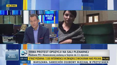 Posłanka PO relacjonuje protest w Sejmie