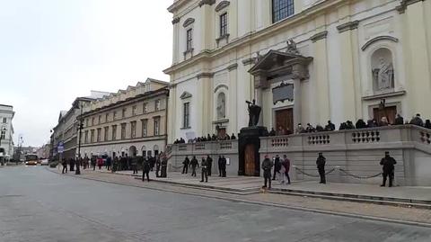 The police and military protecting churches in Warsaw