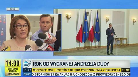 Rzeczniczka klubu PiS ocenia prezydenturę Andrzeja Dudy