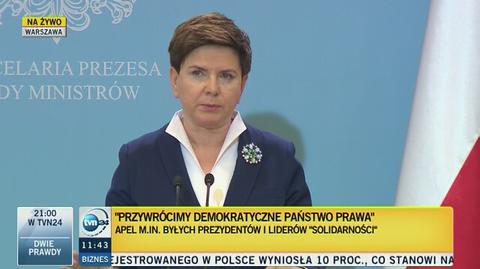 Premier Beata Szydło skrytykowała autorów listu otwartego
