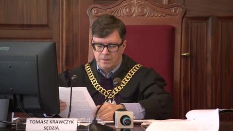 Odczytanie części wyroku przez sędziego Tomasza Krawczyka