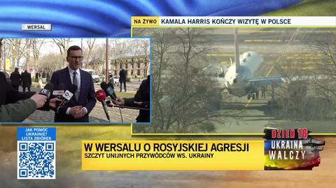 Premier mówił między innymi o sankcjach na Rosję oraz wsparciu Polski, która przyjmuje falę uchodźców z Ukrainy 