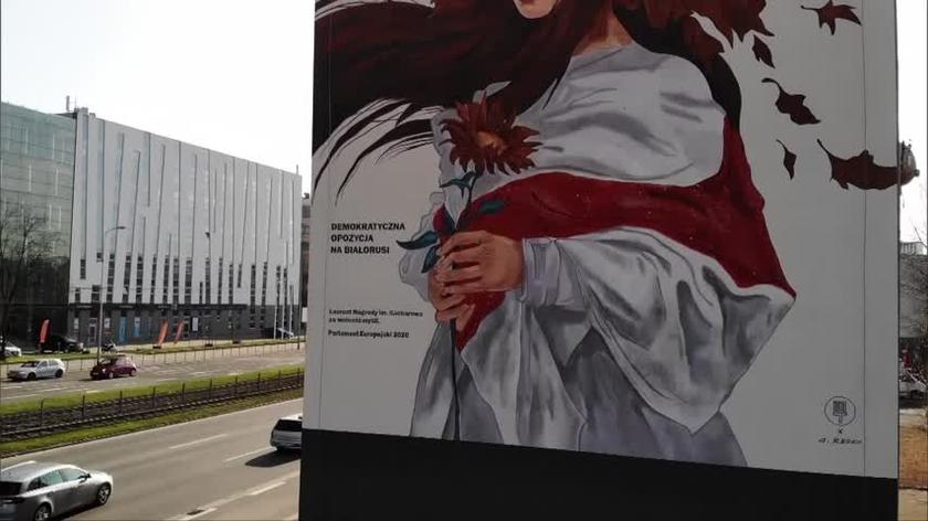 Mural poświęcony został białoruskiej opozycji demokratycznej