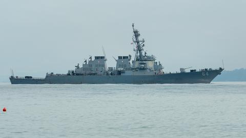 Amerykański okręt wojenny USS Carney. Wideo ilustracyjne 