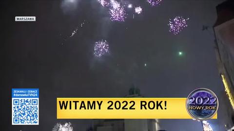 Zagraniczni goście składają życzenia na Nowy Rok na placu Zamkowym w Warszawie