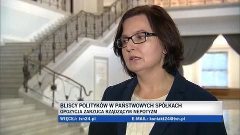Sowińska i Szczerba o bliskich polityków w państwowych spółkach