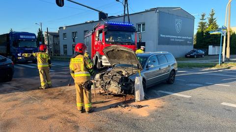 Wypadek na drodze krajowej 91 w Zgierzu