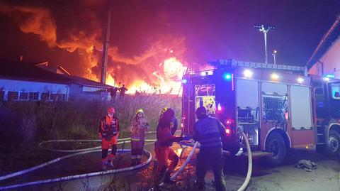 Pożar składowiska opon w Raciniewie