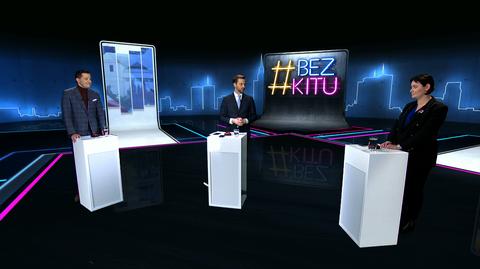 Pierwsze użycie czerwonego guzika w programie "#BEZ KITU". Po słowach Strzeżka
