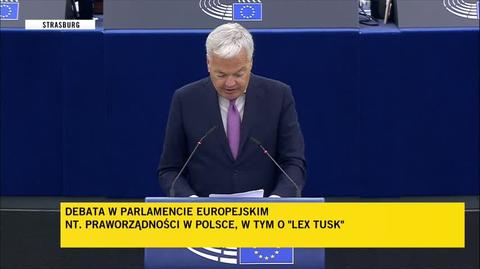 Debata w PE o Polsce. Reynders: ustawa narusza zasady demokracji i legalności