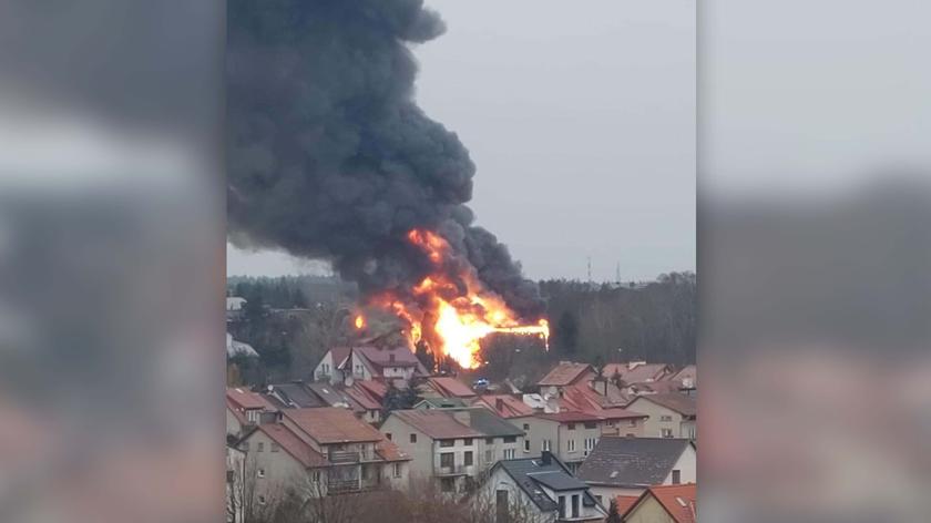 Pożar hali sportowej w Białymstoku