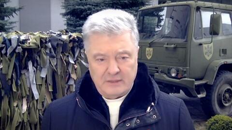 Ukraine's former president Petro Poroszenko in an interview for TVN24