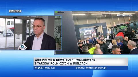 Politycy komentują ewakuację ministra Kowalczyka. "Polscy rolnicy nie akceptują tego, co rząd robi w sferze rolnictwa"