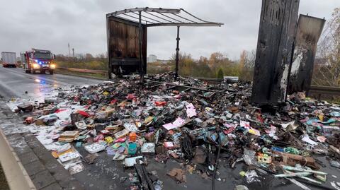 Bolesławiec. Pożar ciężarówki z zabawkami